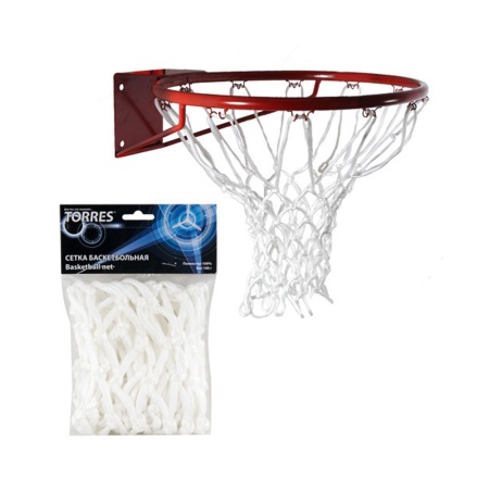 Купить Сетка баскетбольная Torres, нить 6 мм, белая в Твери 